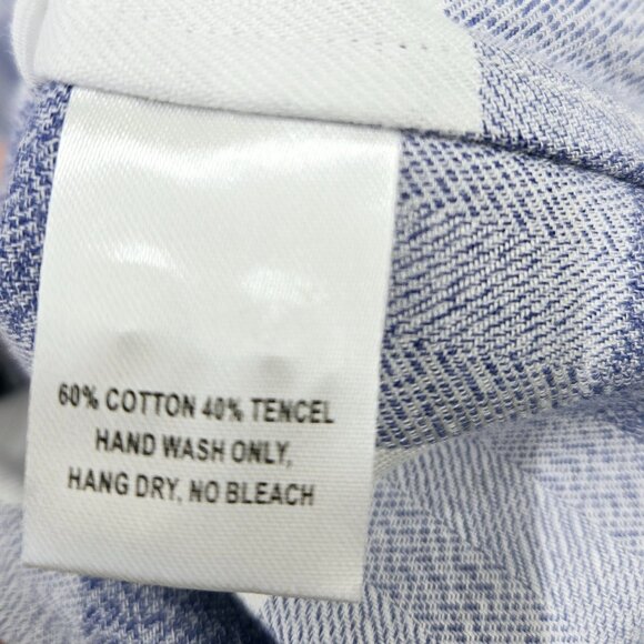 NWT UNTUCKit VOLNAY BLUE WHITE BUFFALO CHECK 60% COTTON 40% TENCEL SHIRT - Picture 6 of 8